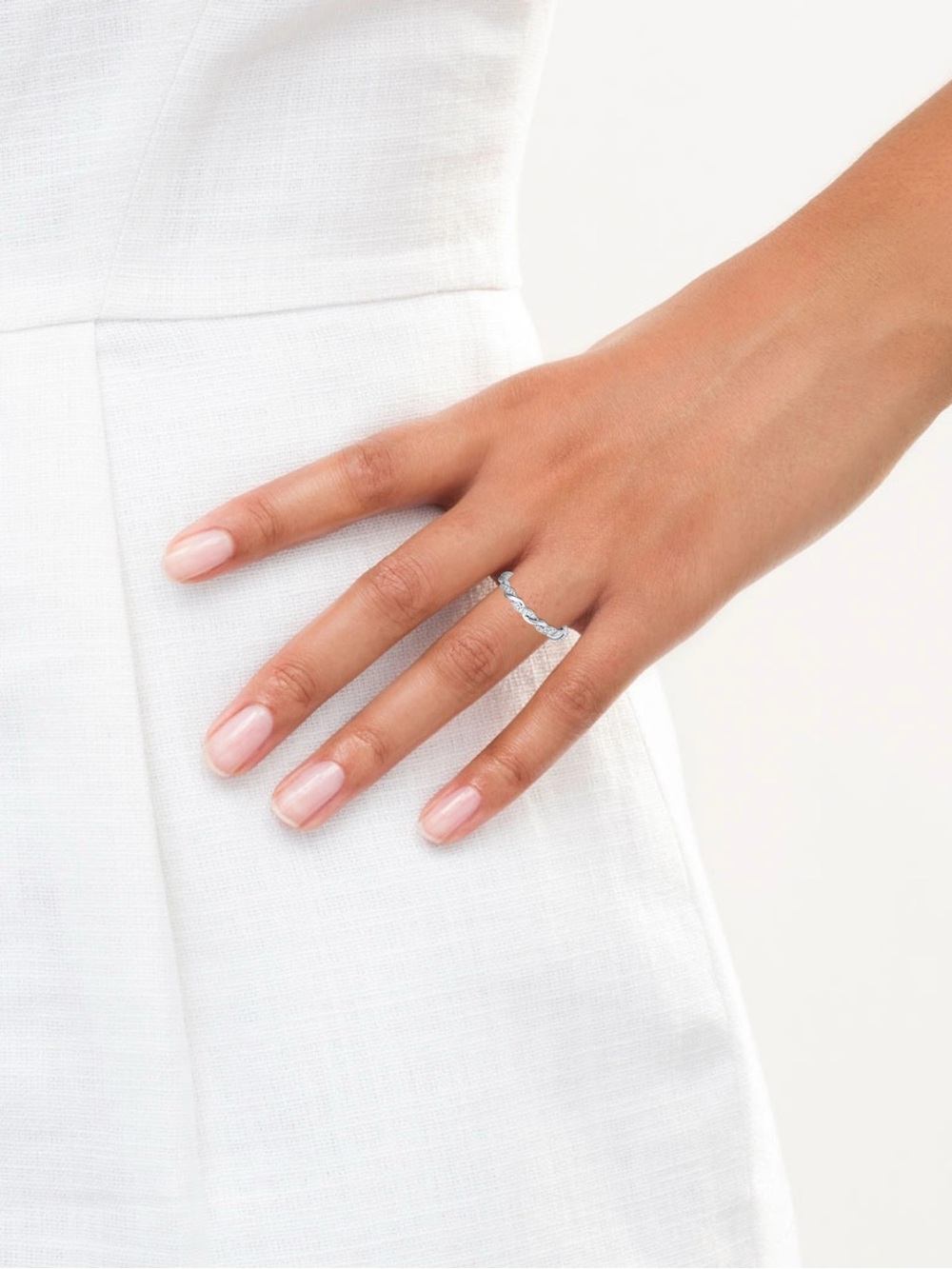 Neil Lane Twisted Diamond Accent Ring in White - Picture 3 of 6